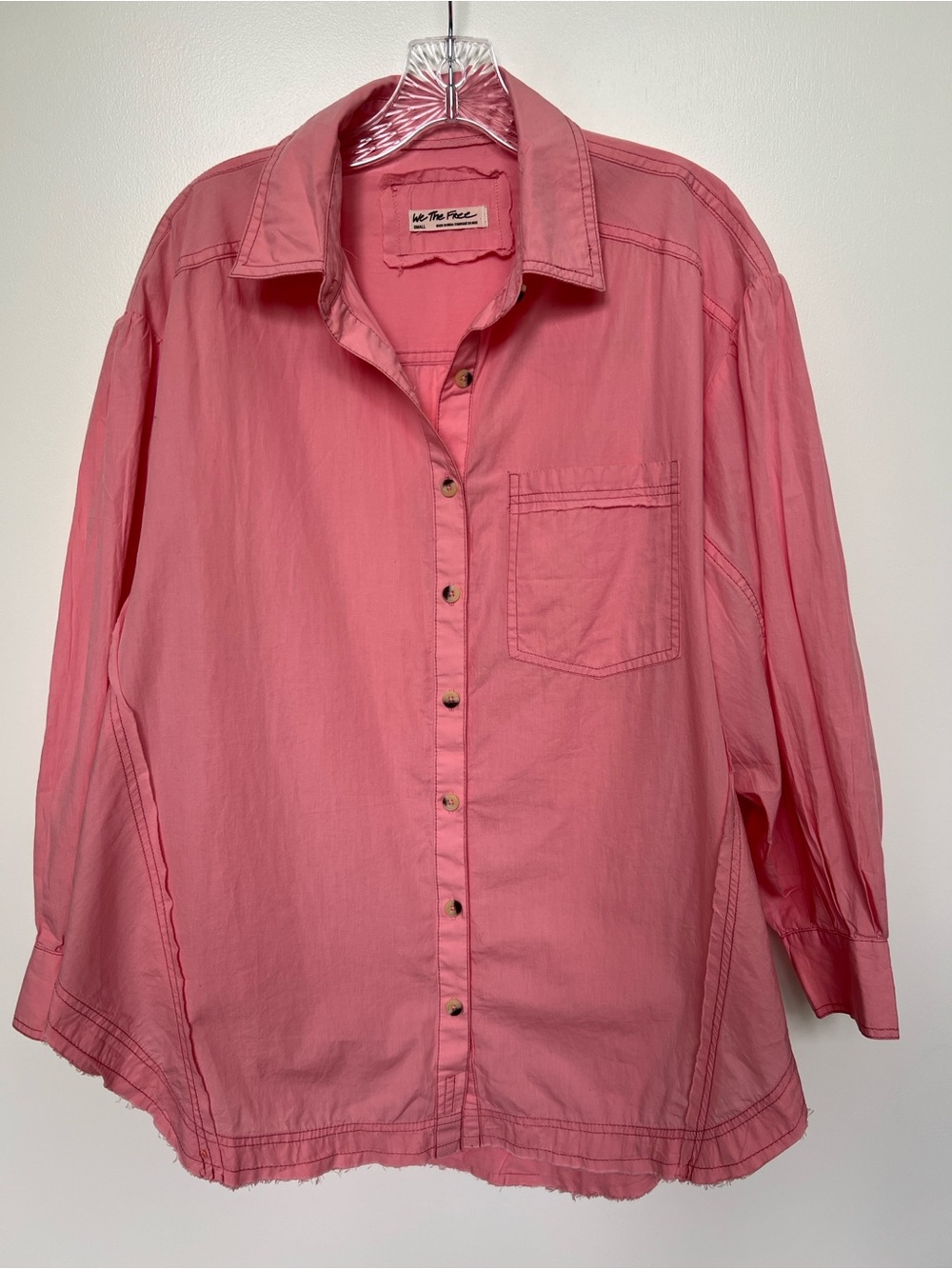 Free people button down women’s pink top